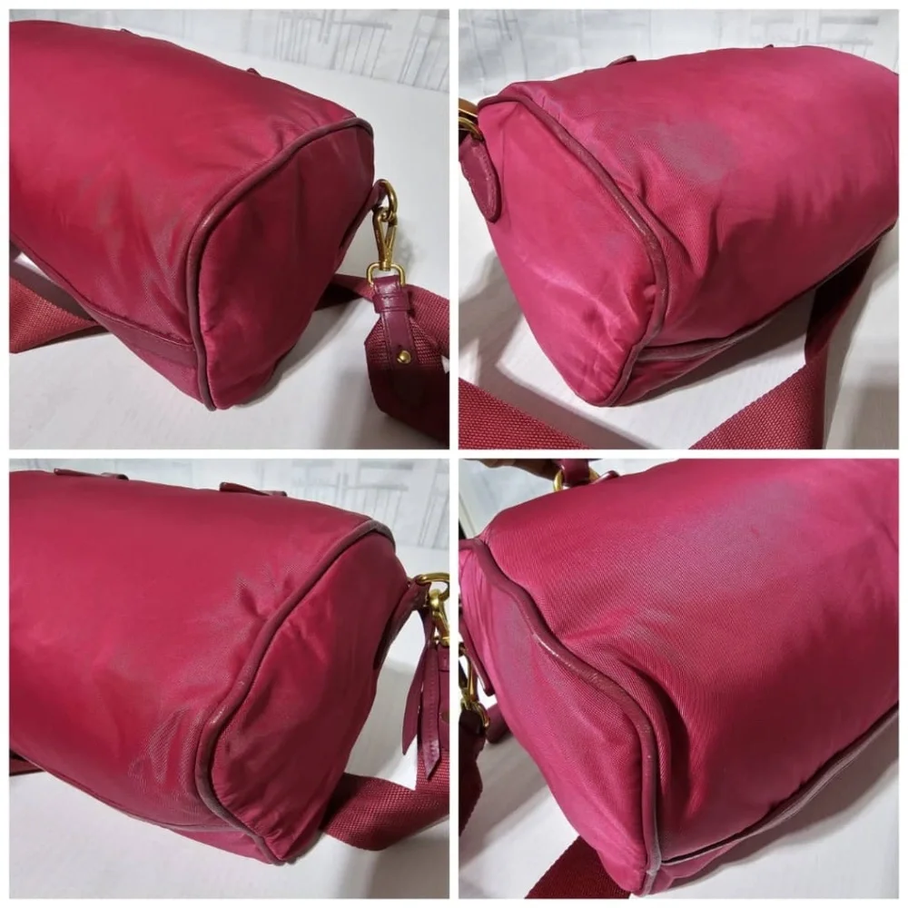 Authentic Prada Bauletto Baguettes Nylon Bag Pink